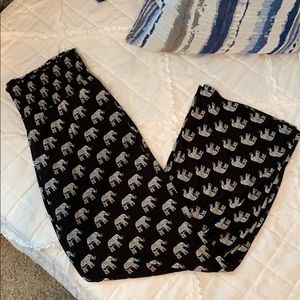 Elephant Print Wide Leg Palazzo Pants